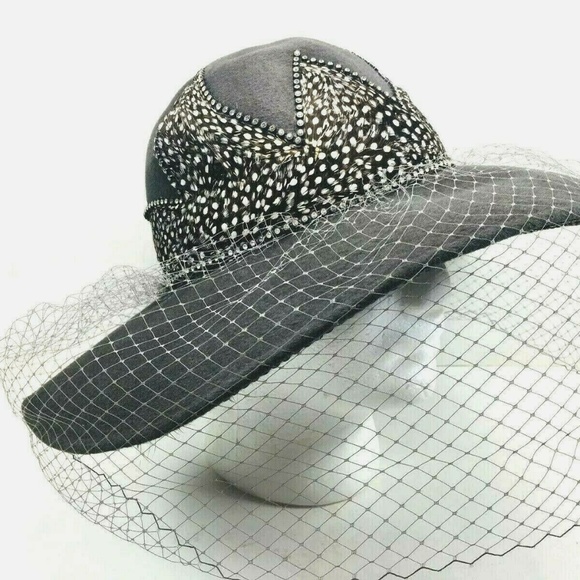 Vtg Jack McConnell Hat Wool Feathers Wide Brim - Picture 1 of 8